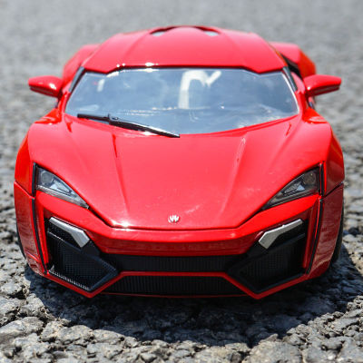 Die Casts รถรุ่นสะสม Static Alloy Super Sports Car ของขวัญวันเกิด JADA 1:18 Red Lykan Home Decor ของเล่นสำหรับเด็ก