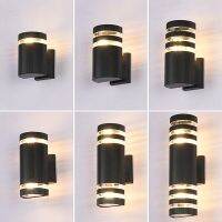 Outdoor Cylinder LED Wall Lamp Acrylic Waterproof IP65 GU10/E27 Up Down Street Sconce Garden Gate Porch Path Decor Wall Lighting Food Storage  Dispens