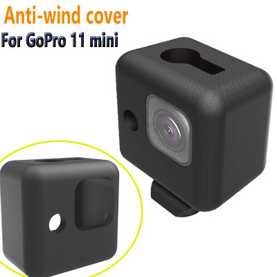 Untuk GoPro Hero 11 Mini Kes Windslayer Cover Cermin Depan Pelindung โฟม Kes Windproof untuk Gopro 11 Mini Aksesori Hitam