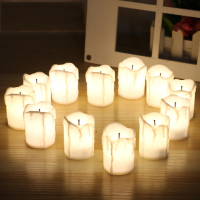 24PcsSet LED Electronic Candle Tea Light Simulation Color Flameless Flashing Birthday Christmas Halloween Party Craft Candles