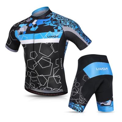 Lixada ชุดเสื้อแข่งจักรยานสำหรับผู้ชายจักรยานแขนสั้นแห้งเร็วระบายอากาศได้ดีชุดชุดปั่นจักรยาน MTB กางเกงขาสั้นบุแผ่นเจลชุด