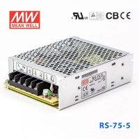 RS-75-5 75W 5V12A เอาต์พุตเดี่ยว MEAN WELL Switching Power Supply (G3 Series-ประสิทธิภาพสูง Built-In Case)