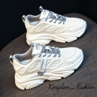 Kingdom_Fashion ยอดนิยม รองเท้าผู้หญิง รองเท้าผ้าใบ รองเท้าสุขภาพ รองเท้าแฟชั่น สง่า ด้านล่างสบาย มีก้นหนา เกี่ยวกับการเคลื่อนไหว B96F03O 42Z231020