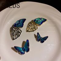 SKEDS Vintage Exquisite Women Butterfly Enamel Brooches Pins Trendy Korean Style Crystal Brooch Badges Wedding Party Corsage