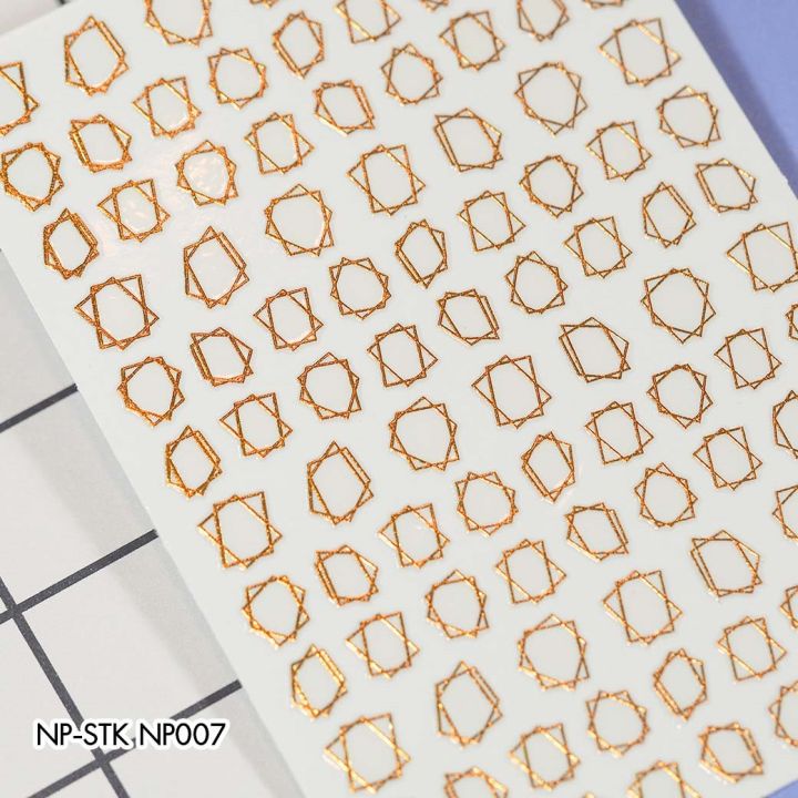 nail-sticker-สติ๊กเกอร์ติดเล็บ-line-amp-frame-np007-rose-gold