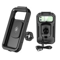 Waterproof 12V Motorcycle Wireless Charger 15W Qi Type C PD Fast Charge Phone Mount Holder Box for 3 to 6.8" Cellphone