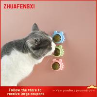 ZHUAFENGXI ลูกแมวแมวทำความสะอาดฟันของเล่นแมวมิ้นท์แบบโต้ตอบหมุนได้