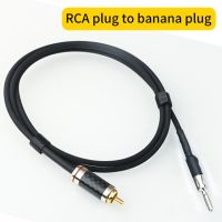 Sterling Silver HiFi Audio Line RCA To Banana Cable Ground Wire for LP Vinyl Record Player CD Speaker Power Amplifier