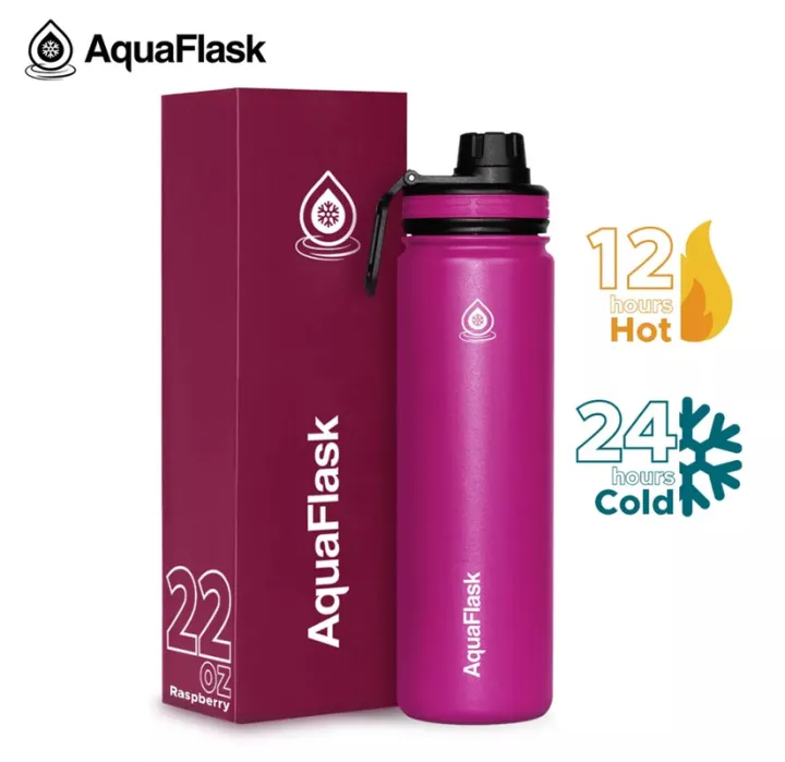 Aquaflask 22oz Wide Mouth with Spout Lid Vacuum Insulated Stainless ...