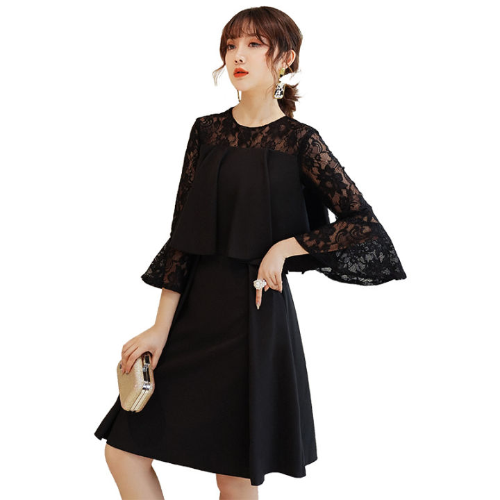 black-temperament-small-evening-dress-skirt-female-2022-summer-new-dress-elegant-slim-banquet-queen-aura