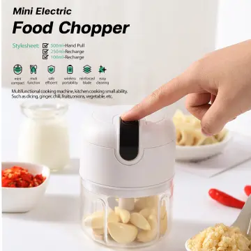  Electric Mini Garlic Chopper, Portable Food Processor, Vegetable  Chopper Onion Mincer, Cordless Meat Grinder with USB Charging for Vegetable,  Pepper, Onion, Baby Food, Seasoning, Nuts (BPA-Free) White: Home & Kitchen