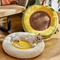 derZ441 ยอดฮิต - / ฤดูหนาว Warm Pet Dog Bed นุ่มสบายล้างทำความสะอาดได้ไข่ Avocado Coral Fleece Sleep Bed สำหรับสุนัขแมวเบาะ House