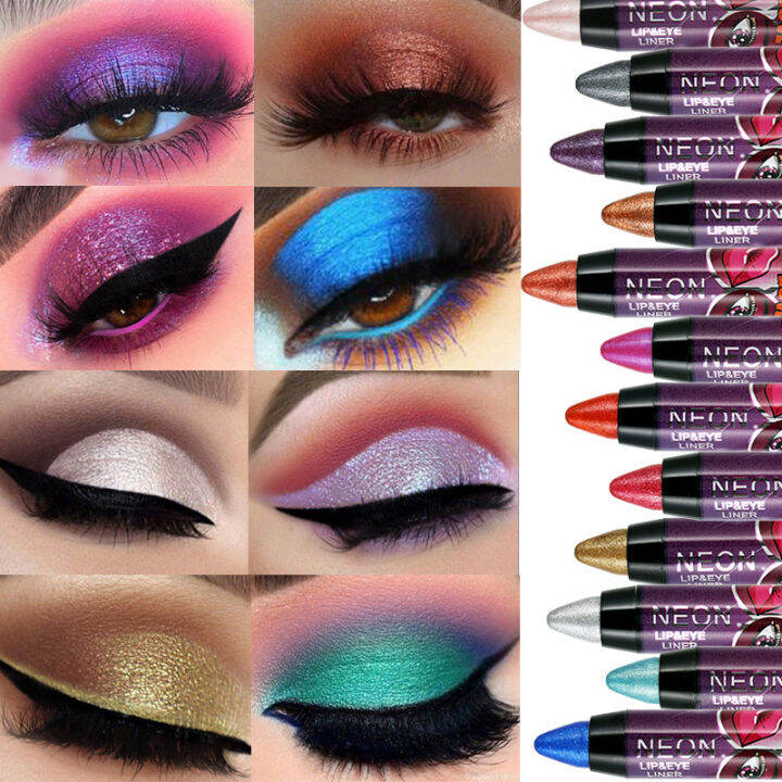 WOOLOVE Waterproof Colourful Matte Eye Shadow Lip Liner Pen Long