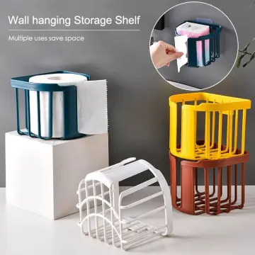 Punch-Free Toilet Paper Shelf Bathroom Kitchen Tissue Box Wall-Mounted  Sticky Paper Storage Box Toilet Paper Holder Roll Paper