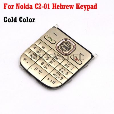 สำหรับ Nokia C2-01โทรศัพท์มือถืออังกฤษรัสเซียแป้นพิมพ์อาหรับฮีบรูสำหรับ C2 C2-01อะไหล่ฝาครอบตัวเครื่อง
