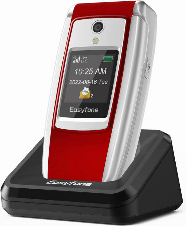 easyfone-t300-4g-unlocked-flip-cell-phone-for-seniors-easy-to-use-big-buttons-clear-sound-1500mah-battery-sos-button-photo-speed-dial-sim-card-amp-flexible-plans-charging-dock-red