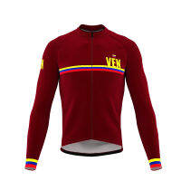 Winter Thermal Fleece Mens Red Venezuela Maillots Ciclismo Long Sleeve Cycling Jersey Shirts MTB Mountain Bike Tops Clothing