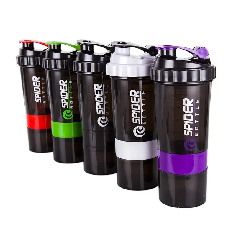 3 Layers Shaker Bottle Protein Powder Milkshake Cup Sports Fitness