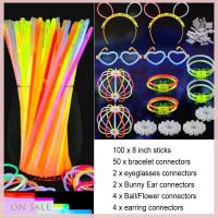 ON SALE 162Pcs Glow Sticks Party Pack Bracelets Glasses Plastic Rings Earrings Neon