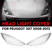 1Pair Car Front Headlight Cover Headlight Lens Shell Replacement for 307 2008 2009 2010 2011 2012 2013