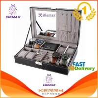 iRemax มัลติฟังก์ชั่น 8 นาฬิกาหนังเทียมหนังกล่องเครื่องประดับจัดเก็บ Multifunctional 8 Watch Display PU Leather Box Jewelry Case Storage Organizer