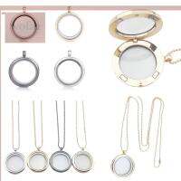 WOFA6เครื่องประดับพลอยเทียมเสน่ห์ลอยตัวสำหรับผู้หญิงสร้อยคอ Liontin Locket ทรงกลมแก้ว