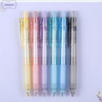 COKERCOOK 6Pcs สีดำสีดำ ปากกาน่ารักๆ พลาสติกสำหรับตกแต่ง ปากกาแปลกใหม่ ของใหม่ ปากกาสำหรับเขียน ออฟฟิศสำหรับทำงาน