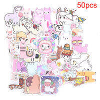 สติกเกอร์ LAMA Alpaca 50ชิ้น,สติกเกอร์รูปสัตว์สติกเกอร์สเก็ตบอร์ดติดกระเป๋าแล็ปท็อป