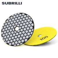 SUBRILLI 1piece 4 Dry Polishing Pad Granite Marble Sanding Disc Flexible Resin Bond Stone Glass Ceramic Concrete Grinding Wheel