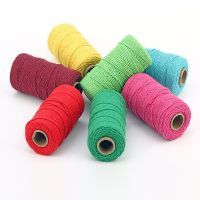 【YF】⊕  2mm 100m Macrame Cotton Rope Twisted Jute Colored Two-Color Process Wall-Mounted Wedding