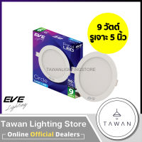 EVE โคมไฟดาวไลท์แอลอีดีฝงฝ้า พาแนล 9วัตต์ รุ่น Panel Slim แบบกลม แบบเหลี่ยม Downlight LED 9W รูเจาะ 5นิ้ว แสงขาว แสงเหลือง