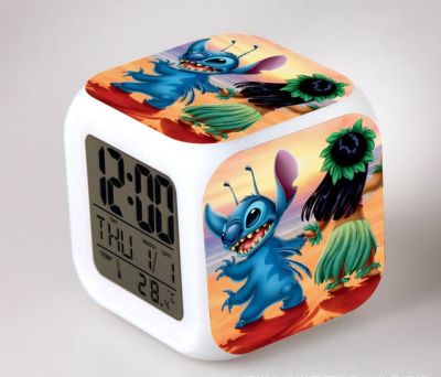 【Worth-Buy】 Lilo Stitch การ์ตูน Led 7นาฬิกานาฬิกาปลุกดิจิตอลแฟลช Reloj Despertador นาฬิกาไฟกลางคืนสำหรับเด็ก