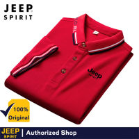 JEEP SPIRIT เสื้อเชิ้ตผ้าคอตตอนผ้าโปโลแขนสั้นผู้ชาย,เสื้อโปโลลำลองคุณภาพเสื้อคอตตอนแท้ไซส์ M-5XL ฤดูร้อน