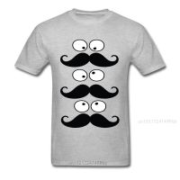 Hello Mustache  Hipster Funny Grey T Shirt Men 100% Cotton Cartoon Print Unfading Summer Tops Fitness T-shirt