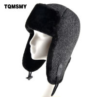 Solid color er hat men winter hats for women Knitted wool cap russian thick warm ear flaps bone ushanka snow lei feng caps