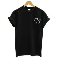 COD DSFERTRETRE Small Elephant Pocket Print Women Tshirt Cotton Casual Funny T Shirt for Lady Top Tee Hipster