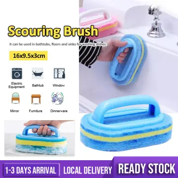 Kitchen Dish Scrub Brush With Sponge, Handle, Ideal For Cleaning Dishes,  Stove, Bathtub, Sink, Tile, And Floor In Bathroom