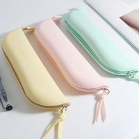 Portable Silicon Pen Pencil Bag Makeup Cosmetic Pocket School Stationary Case For Gift Cute Cartoon Kawaii Silicone Pencil Case