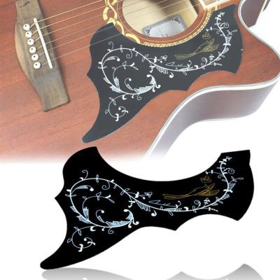 Fashion Flower and Bird Pattern Wing Shaped Guitar Pickguard Self-adhesive Pick Guard Sticker for Instrument Acoustic Guitar Guitar Bass Accessories