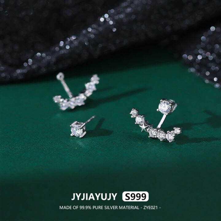 jyjiayujy-100-ต่างหู-s999เงินแท้20มม-เพทายสีขาวสองชั้นดีไซน์คุณภาพสูงแฟชั่นแพ้ง่ายของขวัญใช้ในชีวิตประจำวัน-zye021