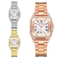 【July】 point diamond steel belt foreign trade ladies watch Roman surface rhinestone fashion casual all-match quartz womens