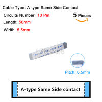 5ชิ้นริบบิ้น FPC ยืดหยุ่นสายแบนพิทช์ยาว0.5มม. 50มม. A-Type อุปกรณ์ทำเครื่องประดับการติดต่อ10P 24P FFC ลวด10Pin 24Pin 5ซม. AWM 20624 80C 60V VW-1