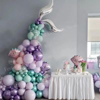 131pcs Mermaid Tail Balloon Little Mermaid Themed Party Under the Sea Birthday Wedding Party Decor Baby Shower Mermaid Balloons