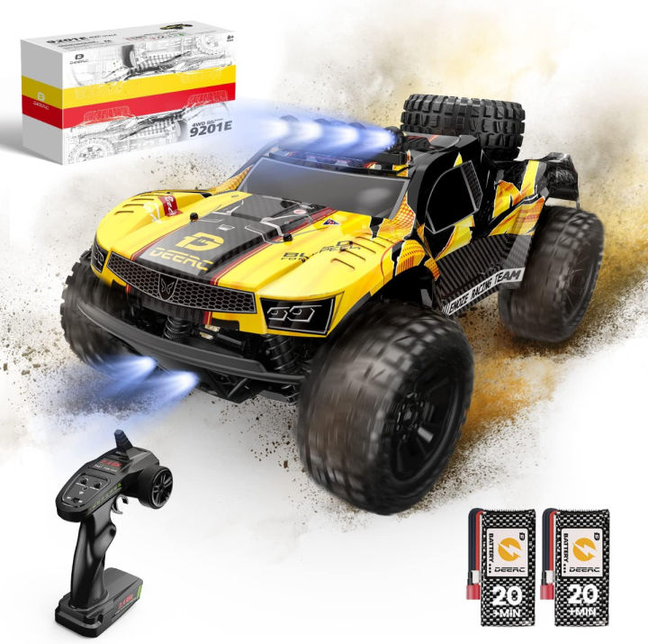 deerc-9201e-1-10-large-remote-control-truck-with-lights-fast-short-course-rc-car-48-km-h-4x4-off-road-hobby-grade-toy-monster-crawler-electric-vehicle-with-2-rechargeable-batteries-for-adult-kid-boy