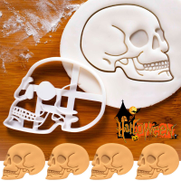 Skull Head Cookie Cutters แม่พิมพ์ตกแต่งฮาโลวีน Skull Ghost Biscuit Embossing Mold Fondant Pastry Mould DIY Baking Tools