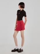 COCO SIN - Bodysuit Thun Gân Đen Đính Nút
