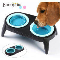Benepaw Elevated Dog Bowl With Stand Durable Eco-friendly Foldable Detachable Leg Food Water Pet Feeder Dishes Dishwasher Safe