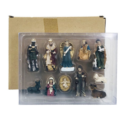 Christmas Manger Set Resin Crafts Ornaments Nativity Religious Christmas Gifts Decoration