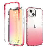 สำหรับ iPhone 13ฮาร์ดใส2-In-1 PC กลับและนุ่ม TPU กรอบกันกระแทกฝาครอบป้องกันกรณีโทรศัพท์