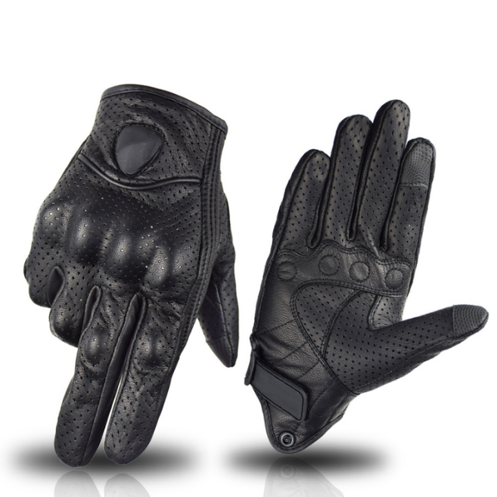 For Icon Motorcycle Leather Gloves Retro Summer Moto Bike Gloves Men